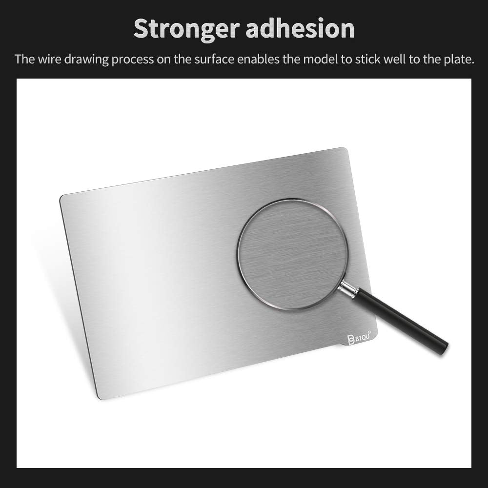 BIGTREETECH Resin Build Plate+Magnetic Sheet,202X128mm Resin Flexible Steel Plate Flex Bed for Anycubic Mono X,Anycubic Photon X,Smart kumitsu KL9 3D Printer(8x5inch),Sliver