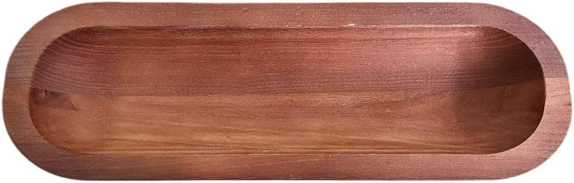 Phinicco 15.8“ Long Wood Dough Bowl 15.8 x 5 x 2in Hand Carved Wooden Dough Bowls for Decor Wood Dough Bowls Decorative Wooden Dough Fruits Bowl for Table Centerpiece
