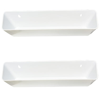 2 Pack 11" Tip Out Tray for Kitchen with Hinges Front Sink Drawer, Drawer Front Clips Flip for Kitchen, White