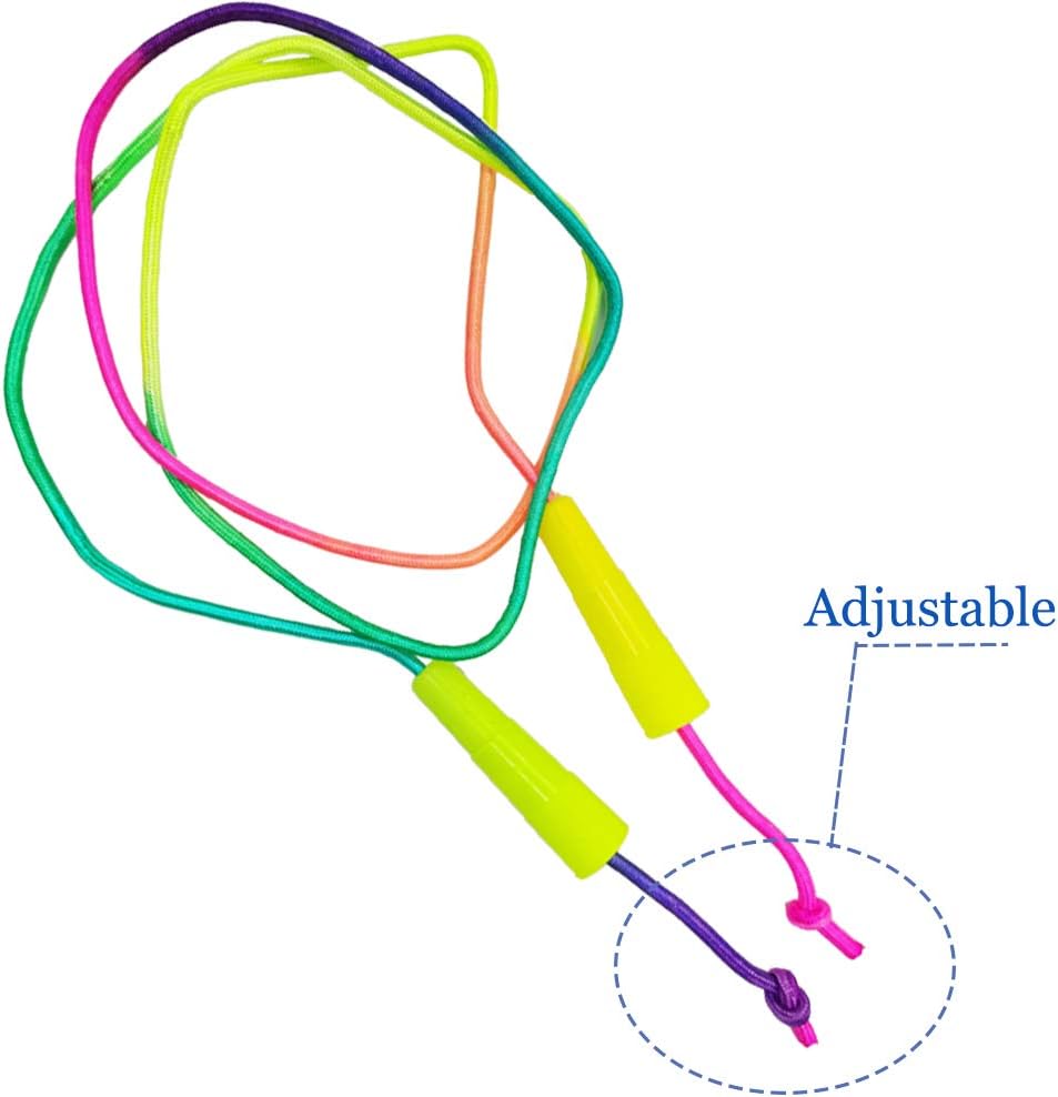 10 pcs Rainbow Jump Rope Set Durable Nylon Skipping Ropes,Safty Vibrant Jumping Ropes for Girls or Boys Physical Education Skipping Rope(7.2 Feet)
