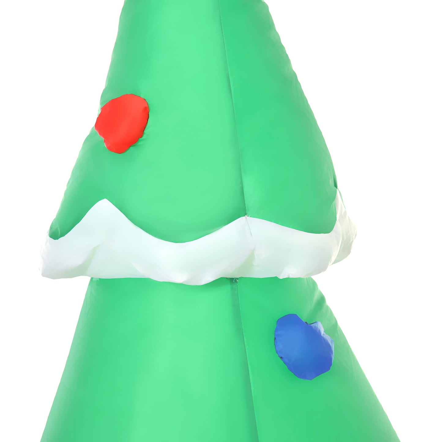 HOMCOM 7.5ft Christmas Inflatable Santa Claus Driving a Fire Truck with Tree, Outdoor Blow-Up Yard Decoration with LED Lights Display