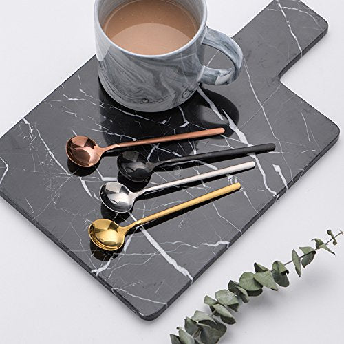 6 PCS Gold Coffee Spoons, 18/8 Stainless Steel Espresso Spoons, 5.2 Inches Vogue Mini Tea Spoon, Cappuccino Stirring Small Spoon for Dessert, Ice Cream, Frosted Handle, Sweejar (Gold)