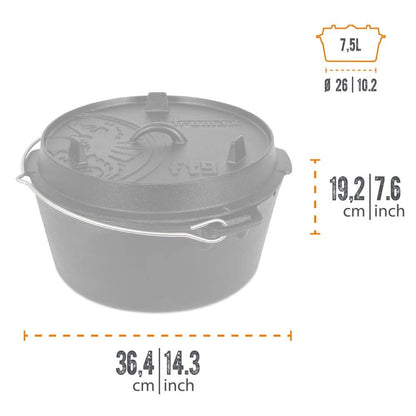 Petromax ft9-Dutch Oven - Black - Flat Base