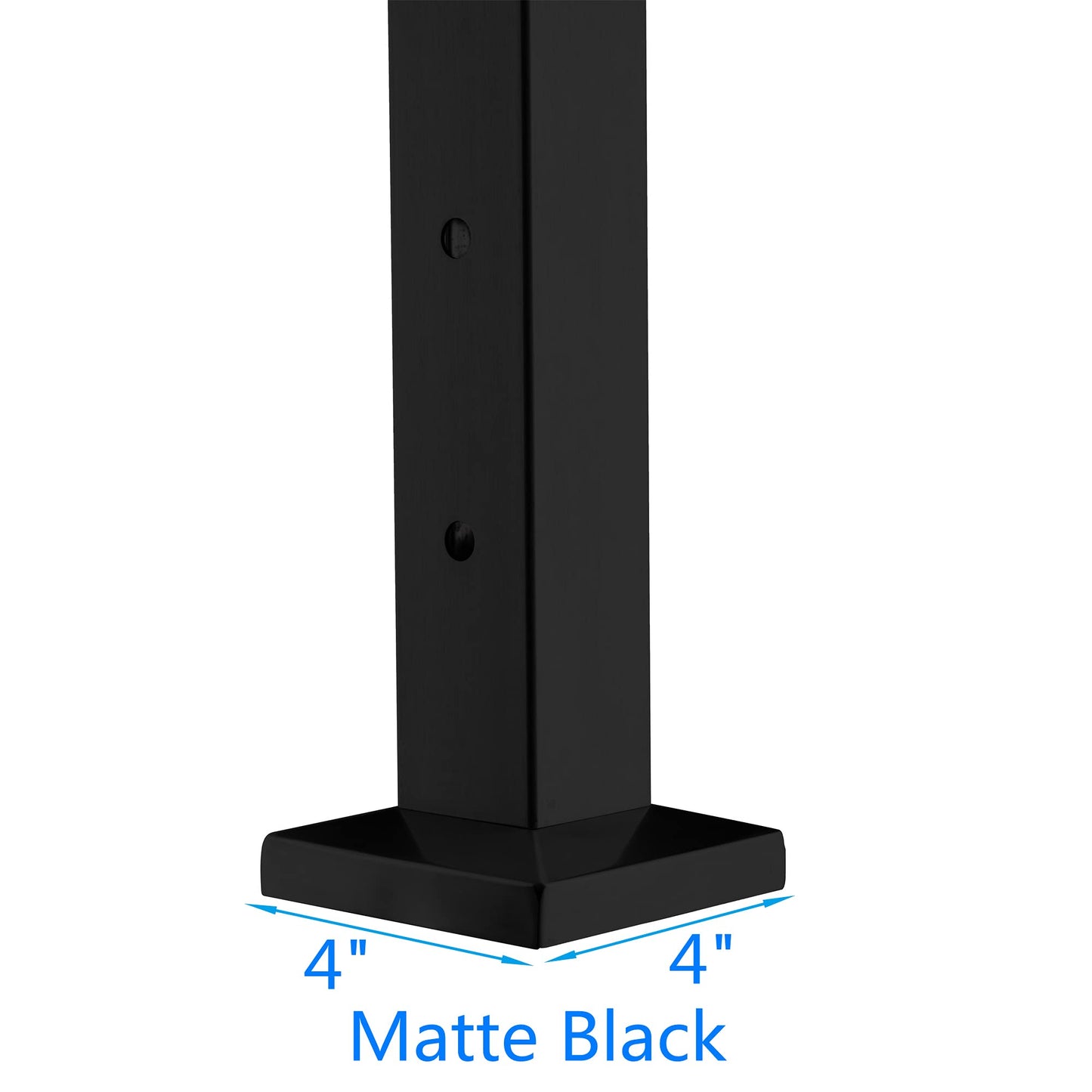 Senmit Cable Railing Post - Stainless Steel Square Fence Post for Deck Cable Railing System (42" Level-drilled-4 Pack, Black)