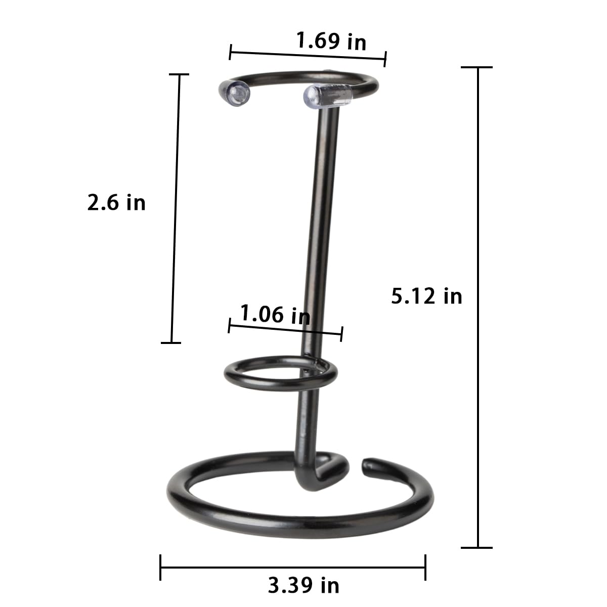 Gimvanic 4 Pcs Crystal Wand Stand, 4" L x 4" W x 5.12" H in Mineral Display Stand, Small Iron Crystal Stands for Display (Black, Large)