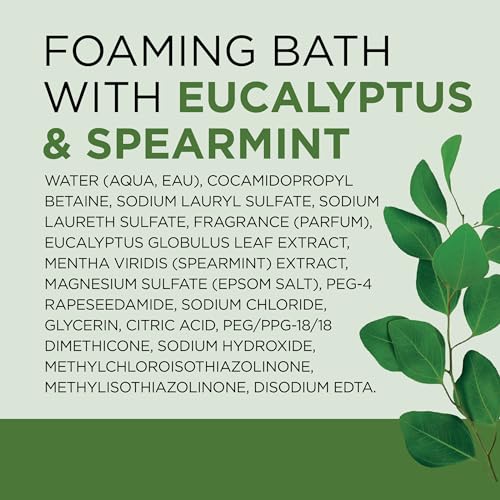 Dr Teal's Foaming Bath with Pure Epsom Salt, Relax & Relief with Eucalyptus & Spearmint, 34 fl oz (Pack of 2)
