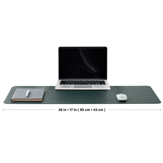 Cork Desk Mat - Dual-Sided Desk Pad for Office and Home - Desk Organization and Accessories - Ideal for Large Mouse Pad and Desk Mats on Top of Desks(Dark Green,36"x 17")