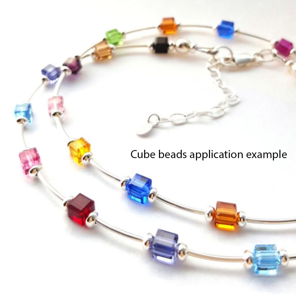 50pcs Adabele Austrian 8mm Faceted Cube Crystal Loose Beads Siam Red Compatible with Swarovski Crystals Preciosa 5601 SSC805