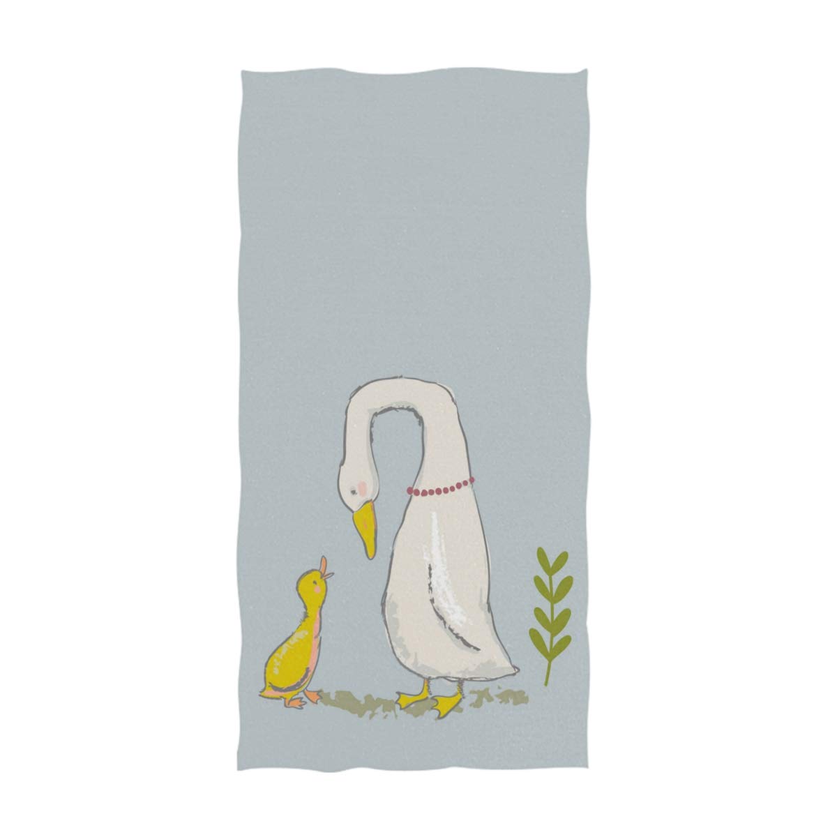 Naanle Cute Cartoon Farm Birds Goose Duck Print Soft Highly Absorbent Large Decorative Hand Towels Multipurpose for Bathroom, Hotel, Gym and Spa (16 x 30 Inches)