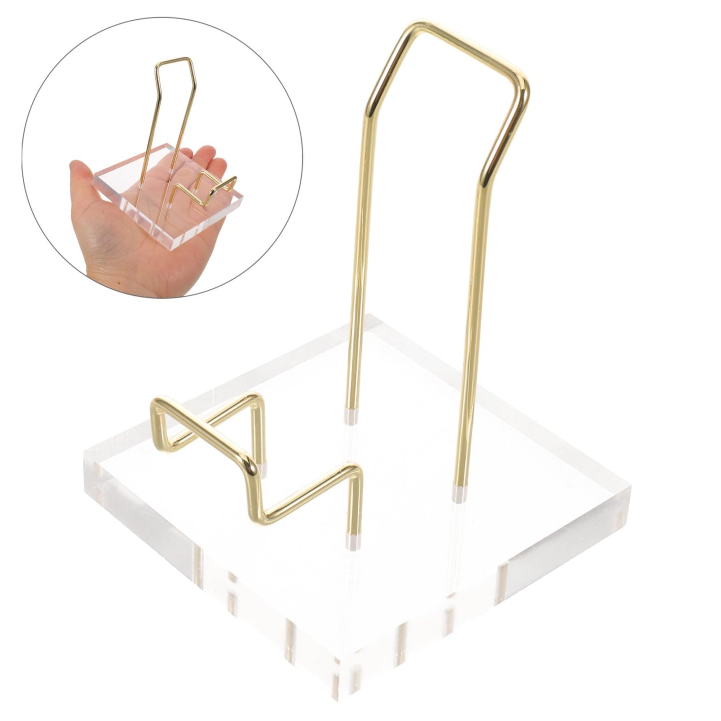 Baluue Acrylic Crystal Mineral Display Rack Large Gold Organizer Stand for Natural Stone Rock Holder Shelf Suitable for Home Office Retail Store Decoration