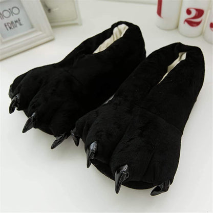 Honeystore Unisex Soft Plush Home Slippers Animal Costume Paw Claw Shoes Black M