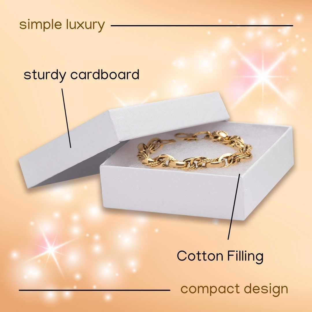 Prestige & Fancy Jewelry Gift Boxes 6 Pack 3.5x3.5x1 inch Cardboard Jewelry Box, Cotton Filled Small Gifts Boxes With Lids | For Earring, Bracelet, Necklace, Gift Card Boxes For Presents