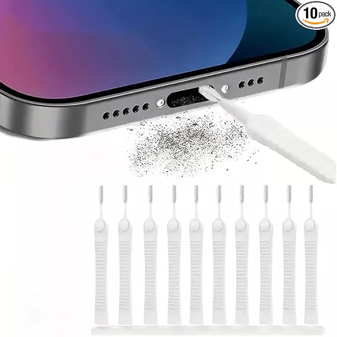 10 Pack Phone Charge Port Cleaning Tool kit, Anti-Clogging Mini Brushes Cleaner