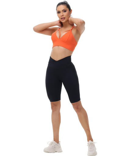 MotoRun Strappy Sports Bra Sexy Bralettes for Women Push Up Bralette Rave Top Orange S