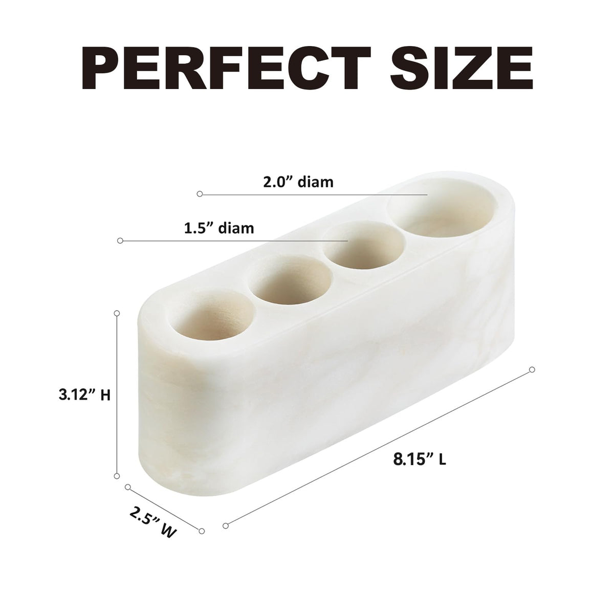 BCS Toothbrush Holder for Bathrooms, 4 Slots Marble Toothbrush and Toothpaste Holder Stand Bathroom Organizer Countertop for Electric Toothbrush, Floss, Razor, Comb - Karibib Ice