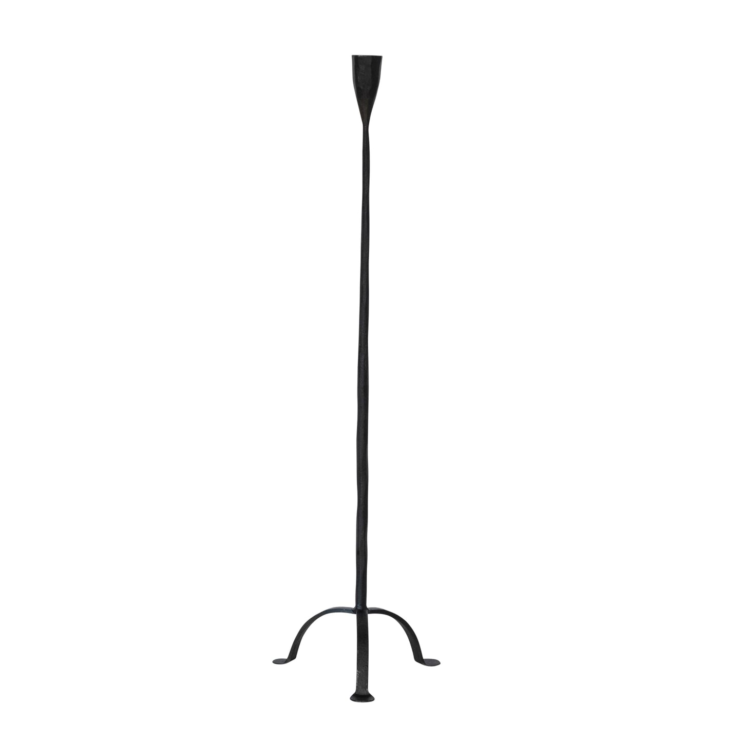 Creative Co-Op 24" H Hand-Forged Cast Metal Footed Taper Holder, Black