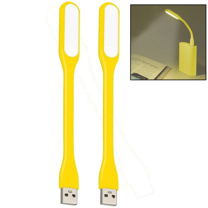 Mini Flexible Light, Portable USB Led Reading Night Lamp for PC Laptop Computer Notebook Power Bank - 2 Pack (Black)