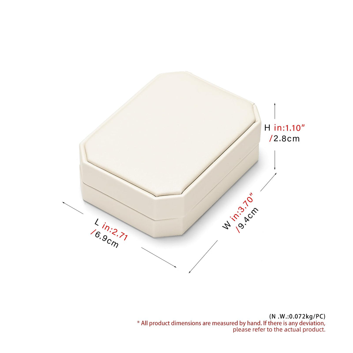Woodten Beige Small Necklace Box PU Leather Jewelry Gift Box for Pendant Necklace Octagonal Jewelry Pendant Gift Box