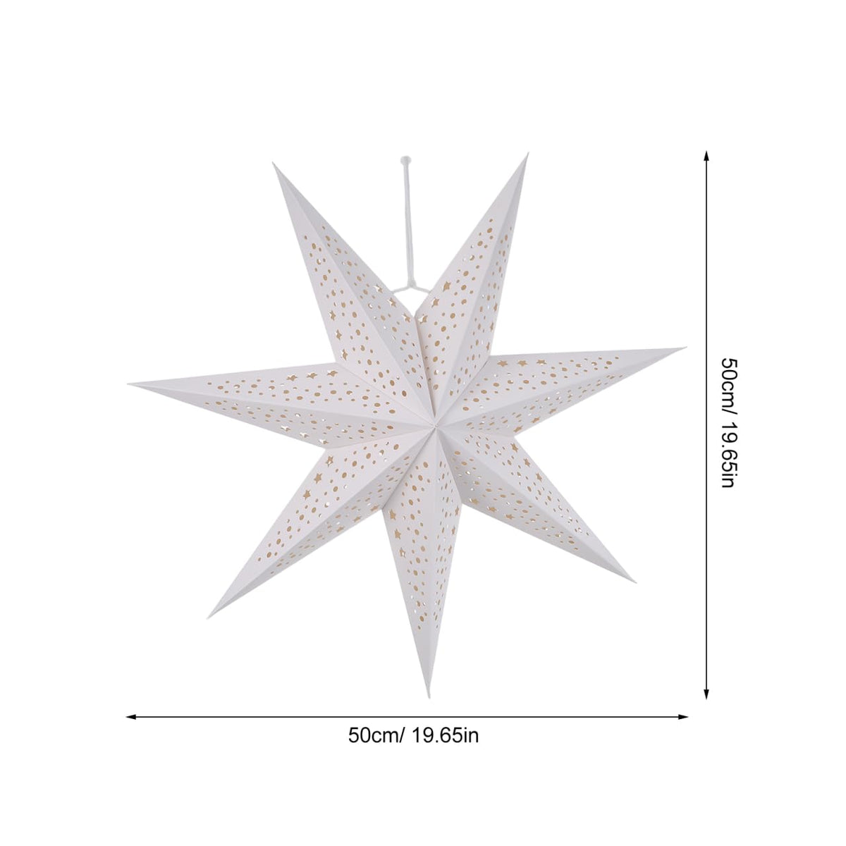 VICASKY 3-Pack Paper Star Lantern Lampshades White Seven-Pointed Star Design Easy Install Christmas Hanging Pendant Decor