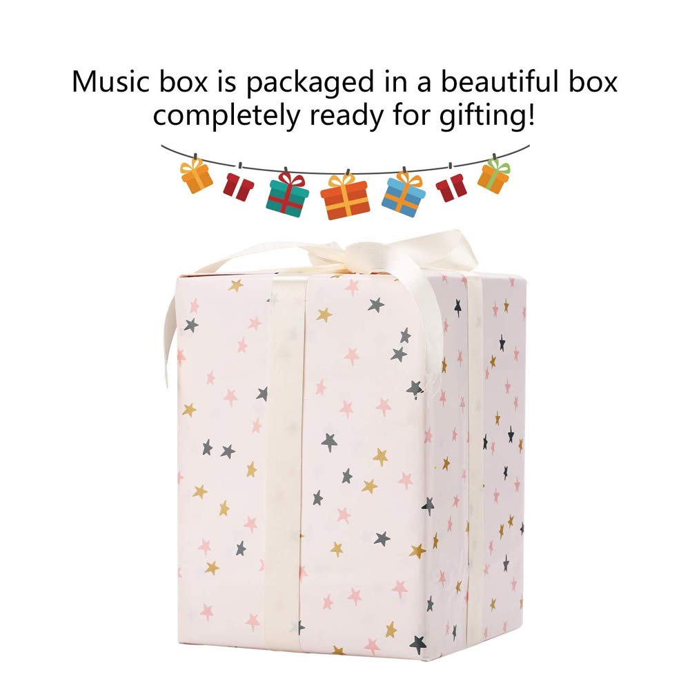LOVE FOR YOU Gift Wrapped Music Box Cat Lovers Treasure Chest Musical Decoration for Girls and Women Kids Niece Sister Daughter Mom Granddaughter Grandma Christmas Birthday Present Gifts