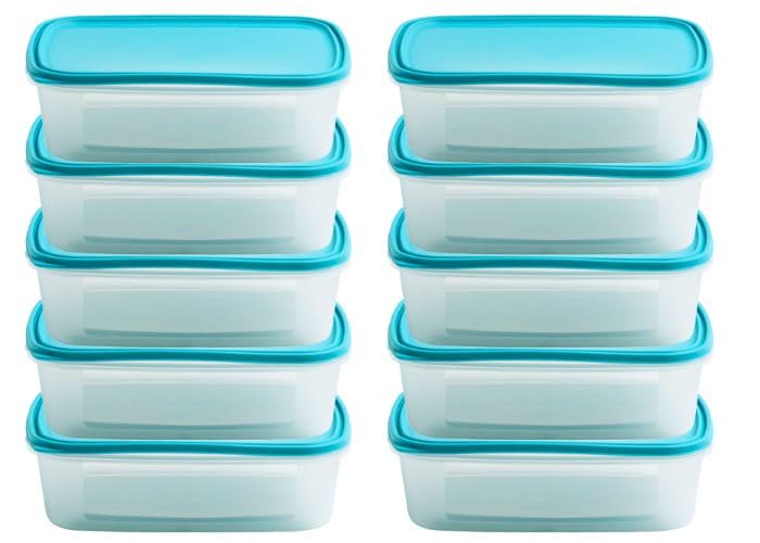 Checkmart [10 Packs Snap-On Airtight containers with Lids 1000ml (1 Litre) Food Storage Containers, Meal Prep containers with lids- Leak Proof Microwave Freezer Dishwasher Safe Reusable