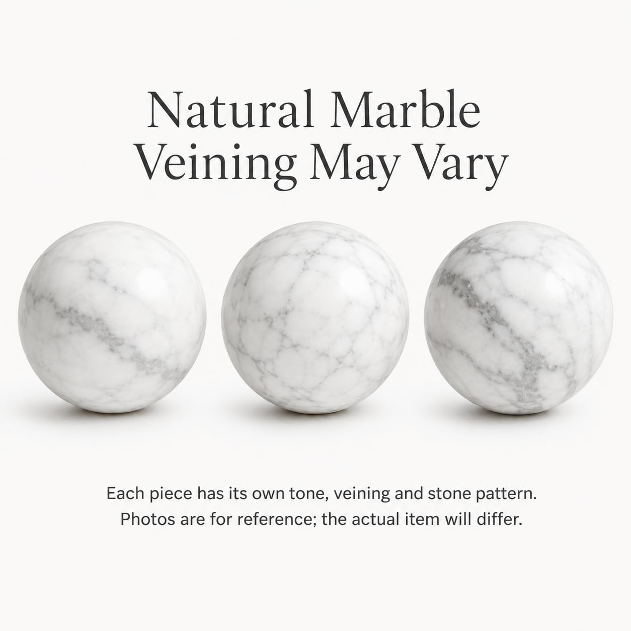 SIRIZEN-DIVING Large Natural Marble Decorative Sphere, 10 cm Solid Stone Ball for Coffee Table Centerpiece, Console Table and Shelf Decor