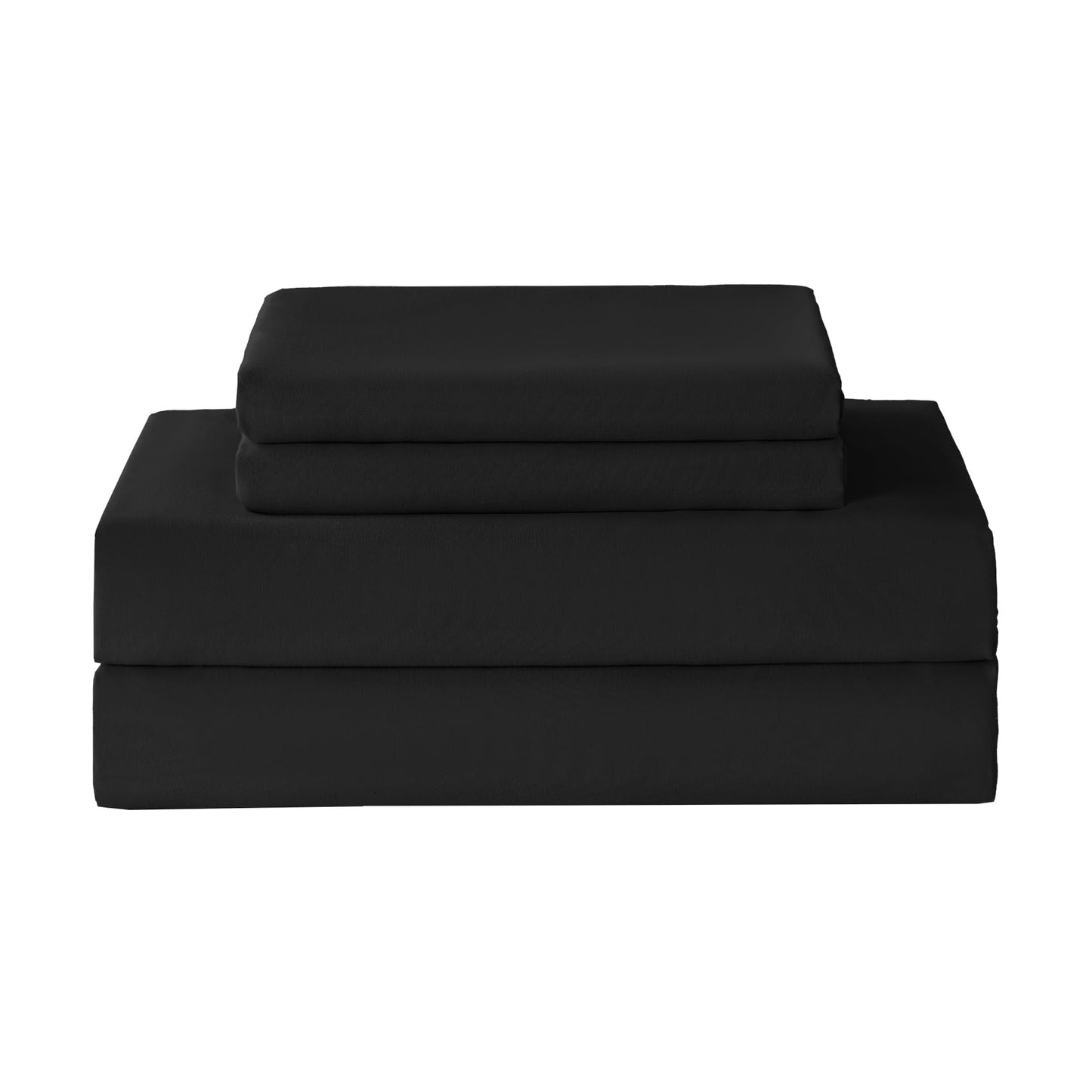 Yibeizi King Size Sheets Set Cooling Deep Pocket Bed Sheet Sets, Black Soft Microfiber Oeko-Tex Hypoallergenic Sheets & Pillowcases Wrinkle Free Bedsheets