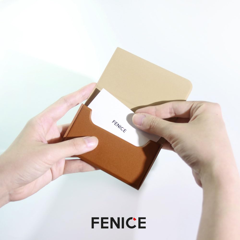 Fenice Name Card Holder Wallet Durable Vegan Eco PU Leather with Slim Minimalist Look for Men & Women (INDIE PINK)