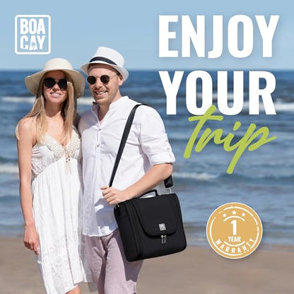 BOACAY Extra Large Hanging Travel Toiletry Bag for Women & Men, Makeup Bag, Shower & Wash Bag, Organiser for Cosmetics, Essentials, Travel Accessories