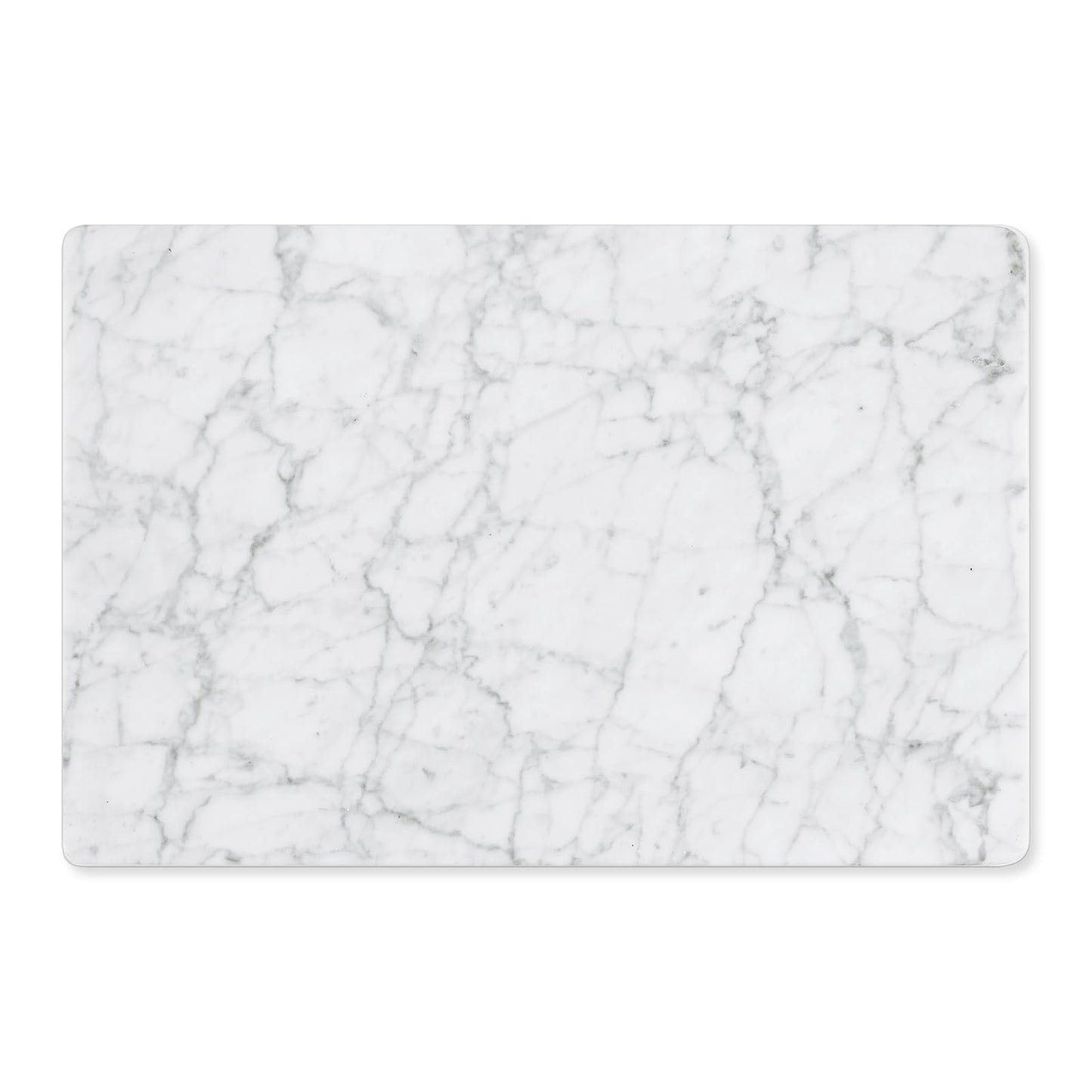 Yew & Tulip 16"x10" White Marble Board with Non-Slip Rubber Feet - Dough Pastry and Cutting Board