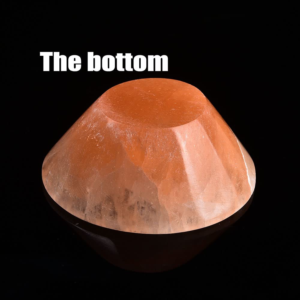 JIC Gem Selenite Charging Bowl Healing Crystals Holder Orange Selenite Tray Small Home Office Decor 3 Inch