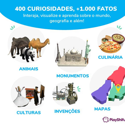 PlayShifu Educational Globe for Kids, Orboot Earth (+ App) Interactive AR World, 400 Wonders, 1000+ Facts, STEM Toy Gifts for Kids 4-10 Years, No Borders, No Names on Orboot Globe