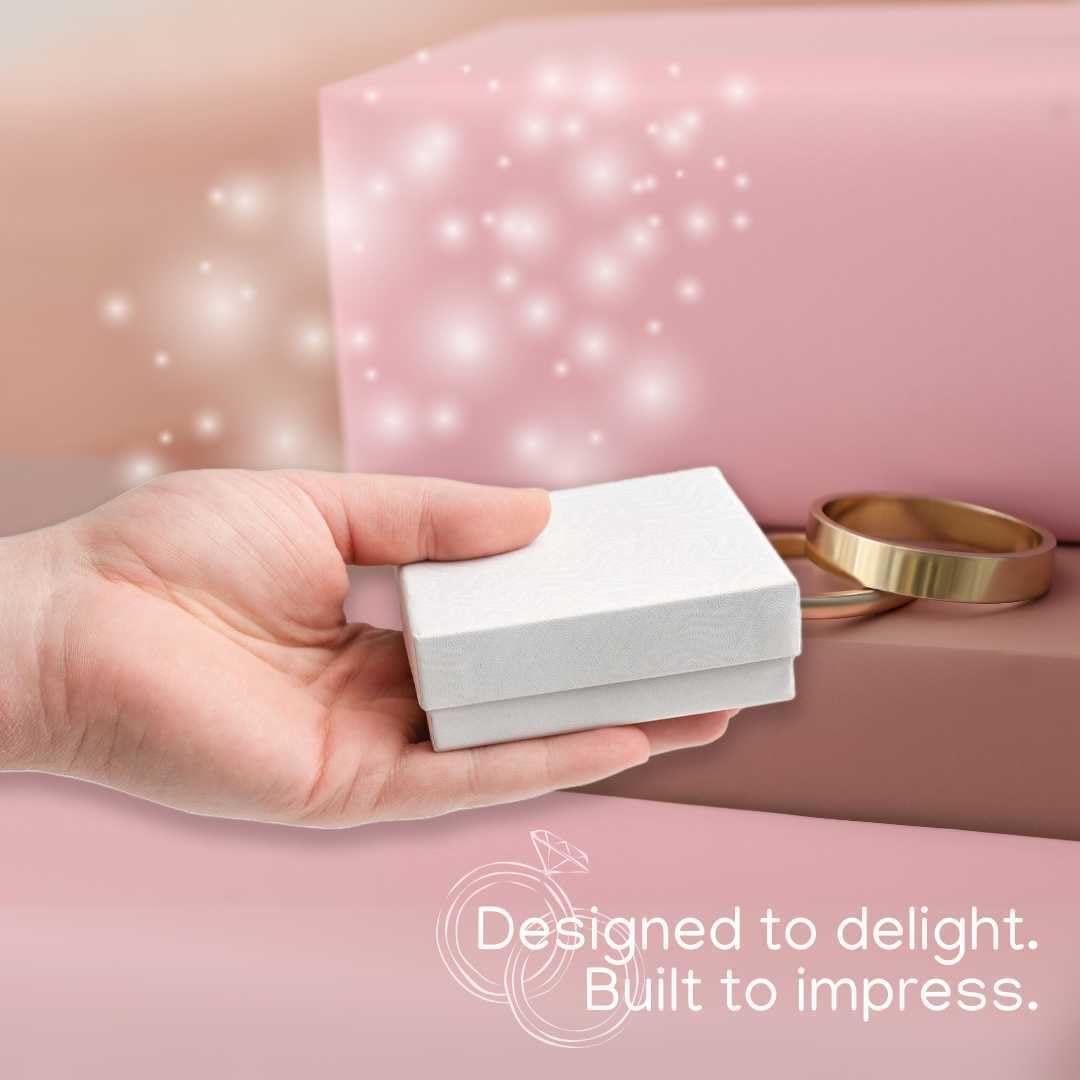 Prestige & Fancy Jewelry Gift Boxes 6 Pack 3.5x3.5x1 inch Cardboard Jewelry Box, Cotton Filled Small Gifts Boxes With Lids | For Earring, Bracelet, Necklace, Gift Card Boxes For Presents