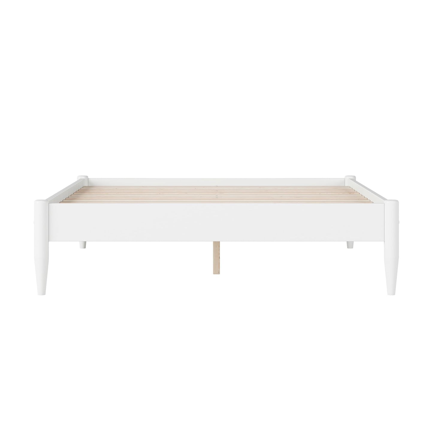 AFI, Pasadena 14" Full Wood Mid Century Modern Low Profile Platform Bed, White
