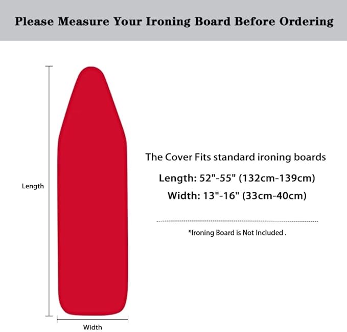 Ironing Board Cover Standard Size Heat & Stain Resistant Fabric Top Ironing Pad