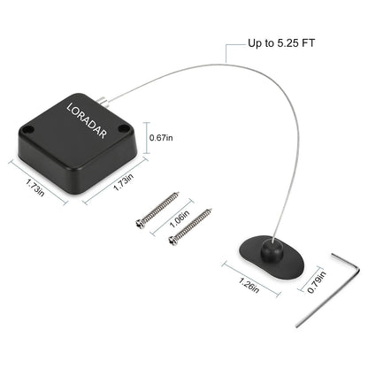 LORADAR 5Pack Retractable Security Cable Lock, Remote Control Security Lock, Remote Control Anti-Lost Rope for TV, DVD, Hardware Cable Lock ，No More Searching for The TV Remote