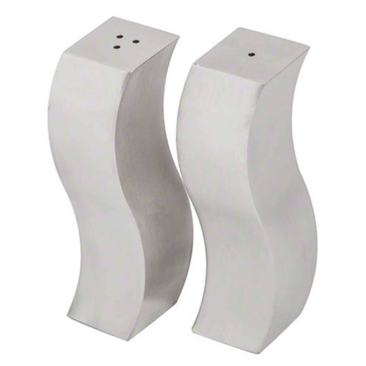 American Metalcraft DXP4 4 oz Wavy Salt and Pepper Shakers Silver, 1" Sq. x 4" H