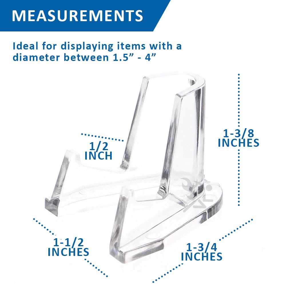 OnFireGuy 10pcs Clear Display Easels | Pocket Watch Stand Lighter Display & Pocket Knife Display Stand Deluxe Easels 1/2” Shelf