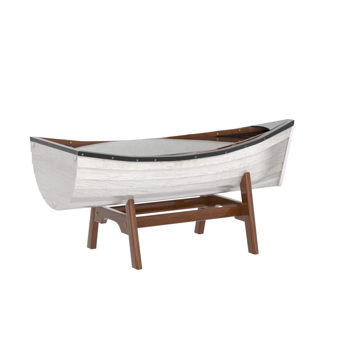 SAILINGSTORY Wooden Boat Coffee Table Boat Bookshelf Coastal Coffee Table Nautical Bookcase Lake House Decor Beach House Decor
