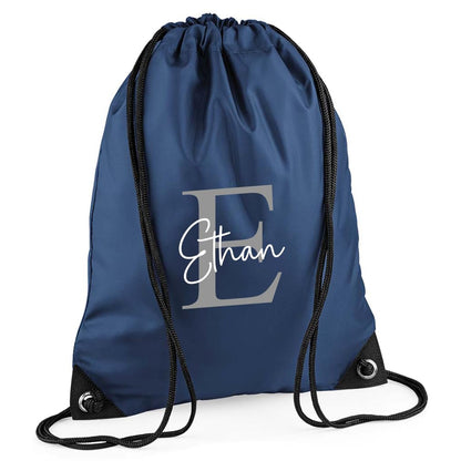 Chicken Craft Customisable Personalised Drawstring Bag - Ideal PE Kit, Gym, and Swimming Bag for Boys, Girls, Kids in Nursery and Primary School, Available with Monogrammed Initial and Name