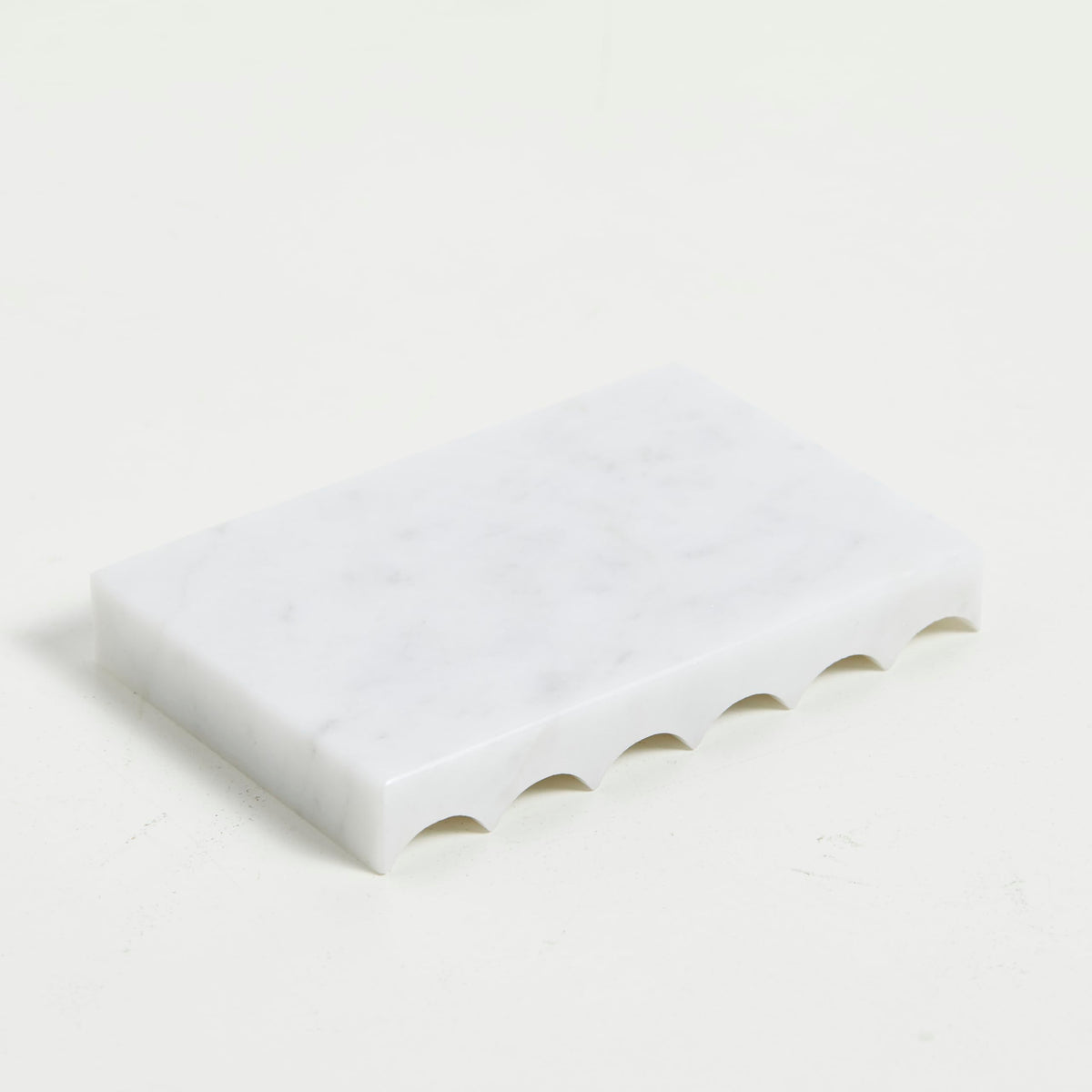 PHINILUX Luxurious Marble Soap Dish Jewelry Ring Tray - Rectangle Stone Soap Tray & Saver for Shower – Self Draining Soap Holder for Bathroom, Kitchen,Carrara White