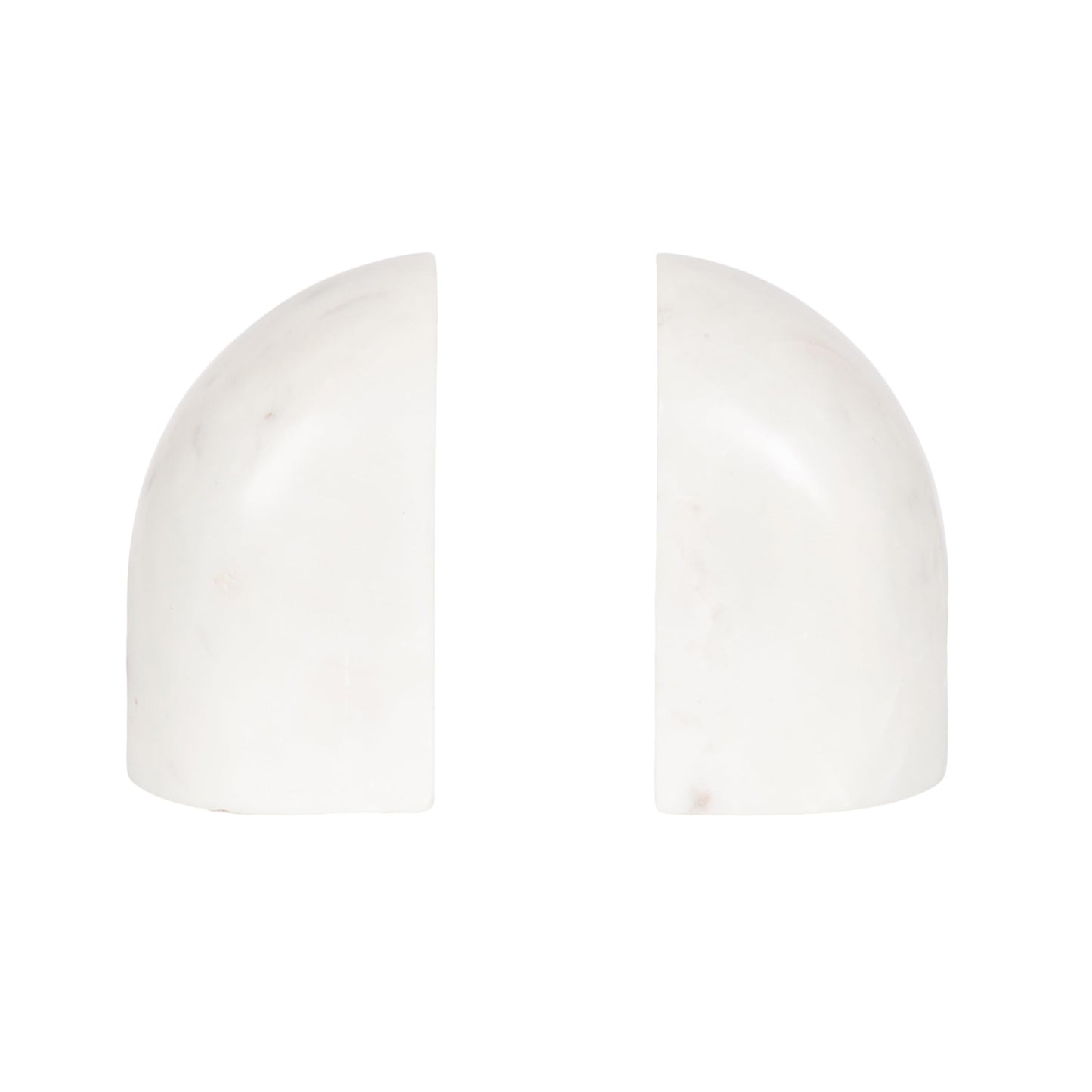 Kate and Laurel Brookhart Modern Two-Piece Marble Bookends for Bookshelf Decor, Set of 2, 4 x 4 x 6, White Marble, Decorative Stone Bookend Set for Use as Wall Shelf Filler or Entryway Table Decor