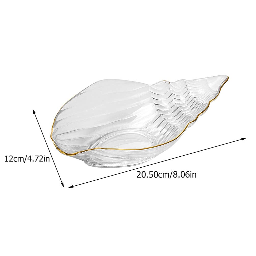 DOITOOL Sea Shell Bowl Glass Salad Plate Sauce Dishes Sushi Plate Dessert Plate Appetizer Plate Fruit Plate Serving Dishes for Home Kitchen