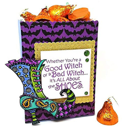 Halloween Witches Shoes Metal Cutting Dies Stamps Set for Card Making Scrapbooking Paper Cards Making Crafts Metal Die-cuts Template Embossing Handmade Crafts Clear Rubber Stamps Photo Album Decor