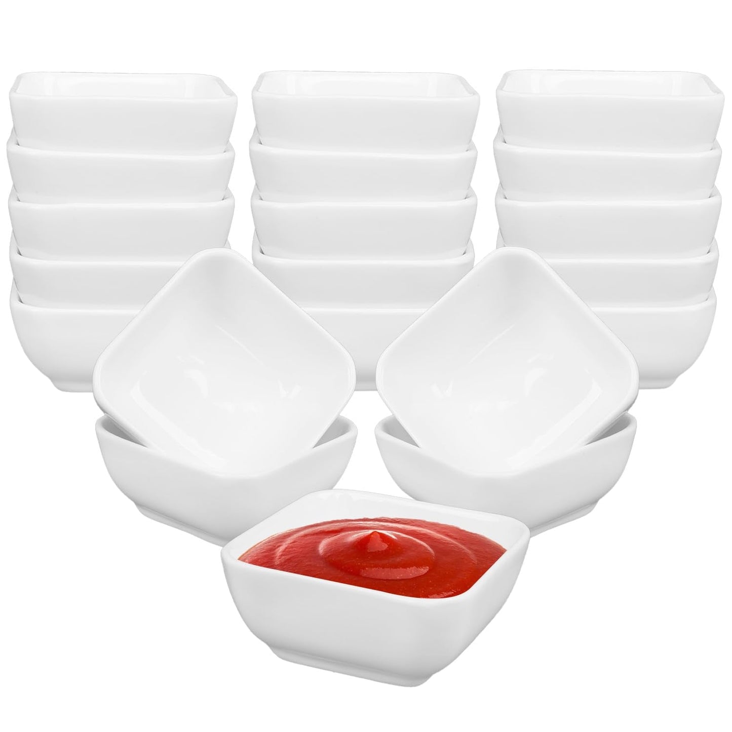 ZSDRTYU Dipping Sauce Cups, 20 Pcs 3 Oz Ceramic Dip Bowls Dipping Bowls Sauce Cups For Side Dish, Condiments, Sushi And Other Party Supply Dinner