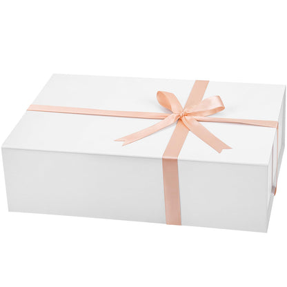 batifine Gift Box, 13x9x3.7 Inch Gift Boxes with Lids for Presents, Magnetic Large Gift Box Bridesmaid Proposal Graduation Birthday Wedding Storage White Boxes (1 Pack)