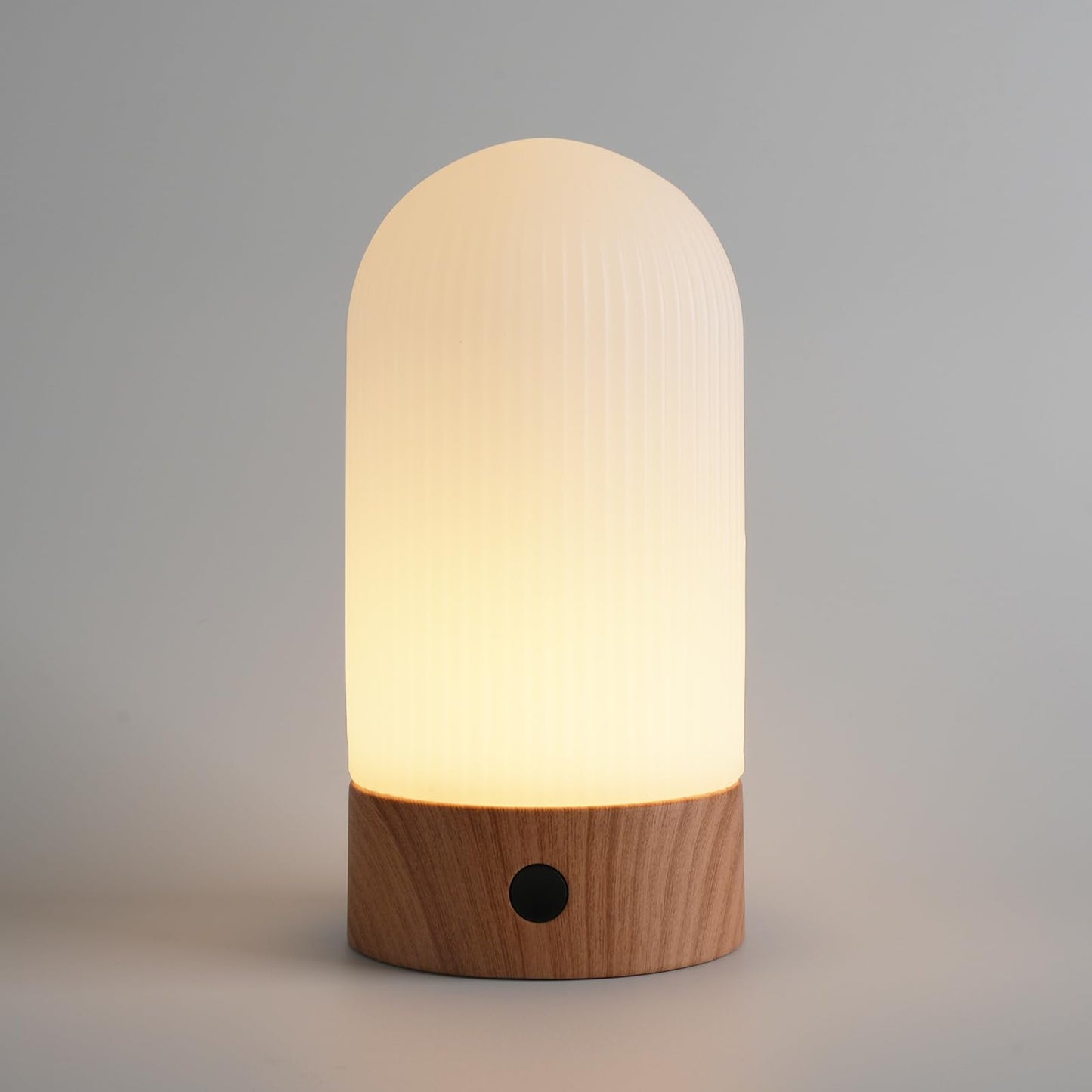 WEILAILUX Battery Operated Shower Lamp Waterproof, Small Portable Cordless Table Lamp Rechargeable, Touch Dimmable Mood Light for Home/Patio/Dining/Outdoor (Wood Grain)