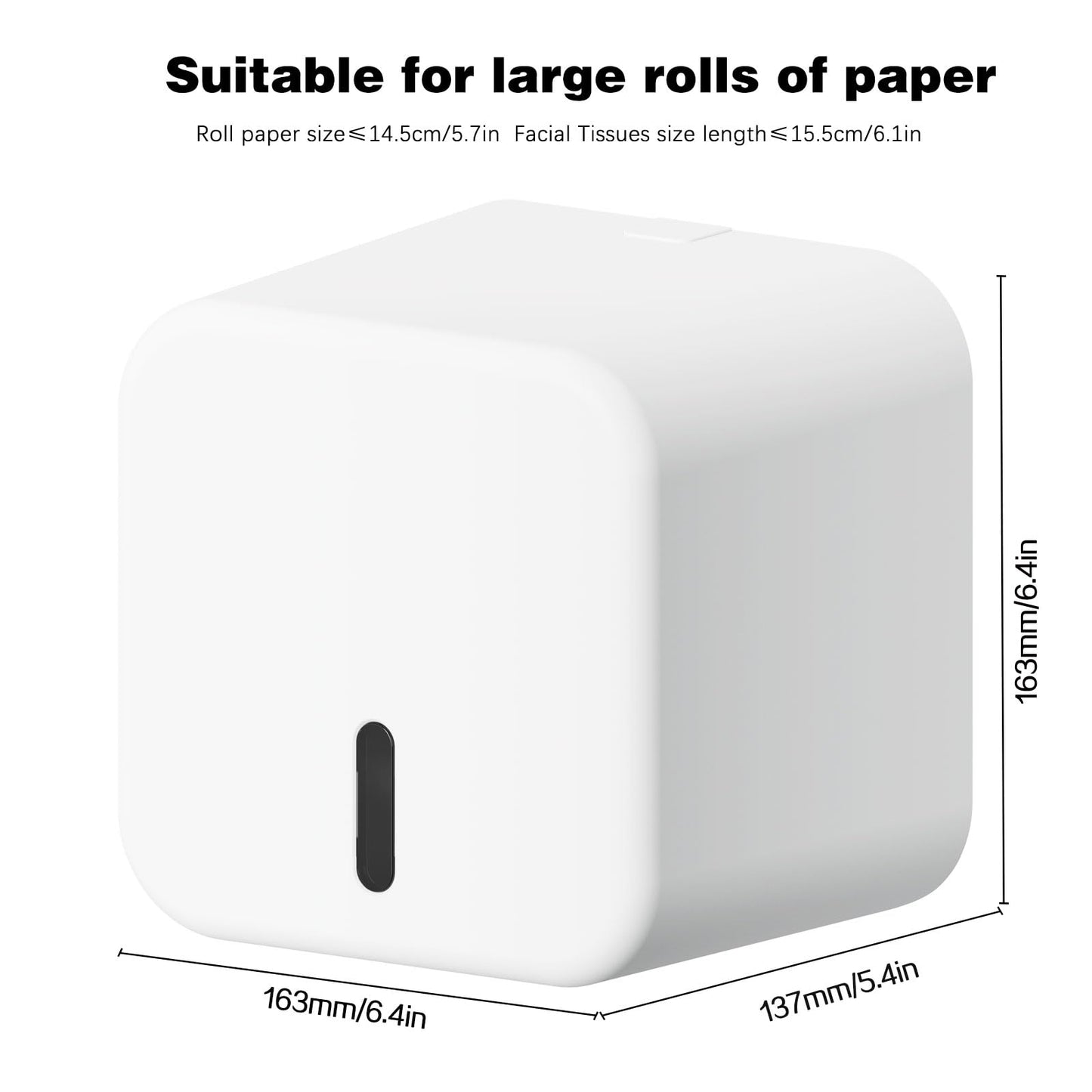 Colist Toilet Paper Holder Wall Mounted self Adhesive Toilet Roll Holders No Drilling Waterproof/Dustproof/Cat Proof Paper Roll Dispenser for Bathroom Toilet RV Car Trave(Large)