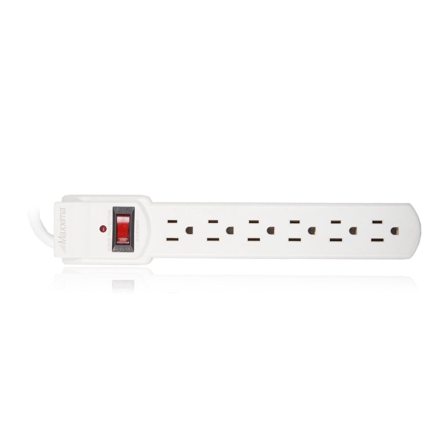 Maxxima 4-Pack 6 Outlet Power Strip Surge Protector - 300 Joules, Features Red On/Off Switch, Powers Multiple Electronics and Devices Simultaneously, Perfect for Home Appliances - Black