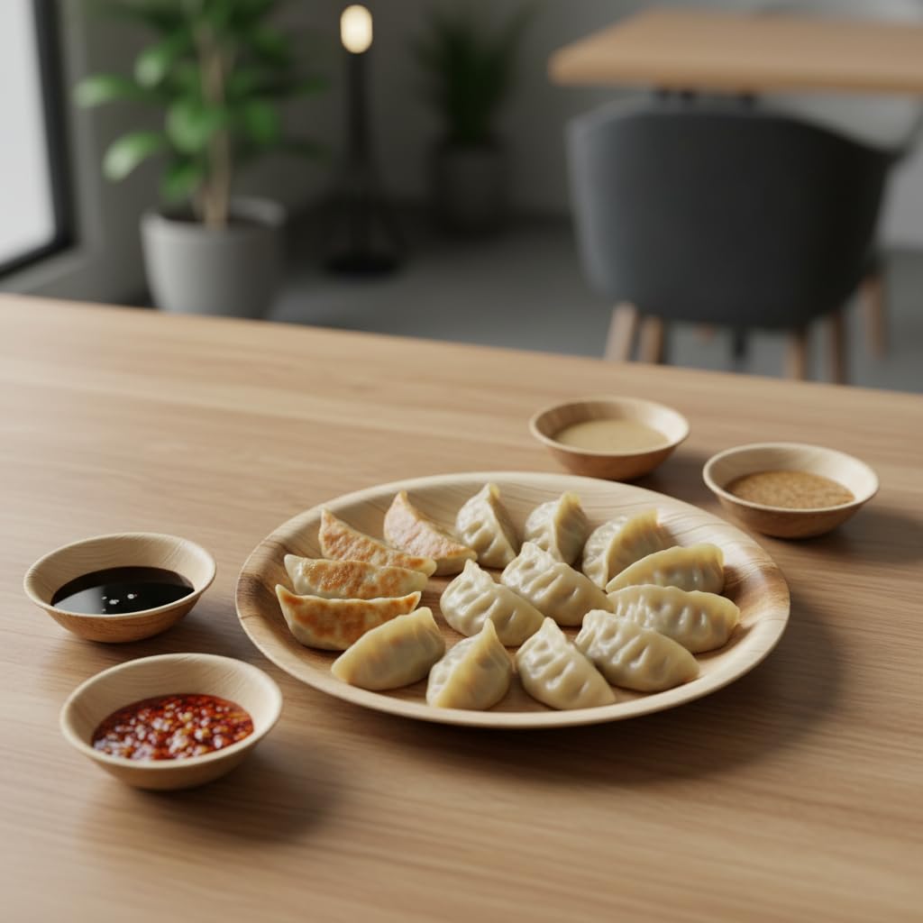 Charity Leaf Disposable Palm Leaf 2.5" Round Mini Bowl (25 pcs) Dipping Bowls | Bamboo Like| All Natural and Biodegradable | Charcuterie Boards, BBQs, and Parties